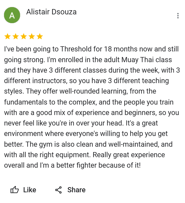 Adult Muay Thai Classes Near Me in Mount Prospect | Threshold Martial Arts