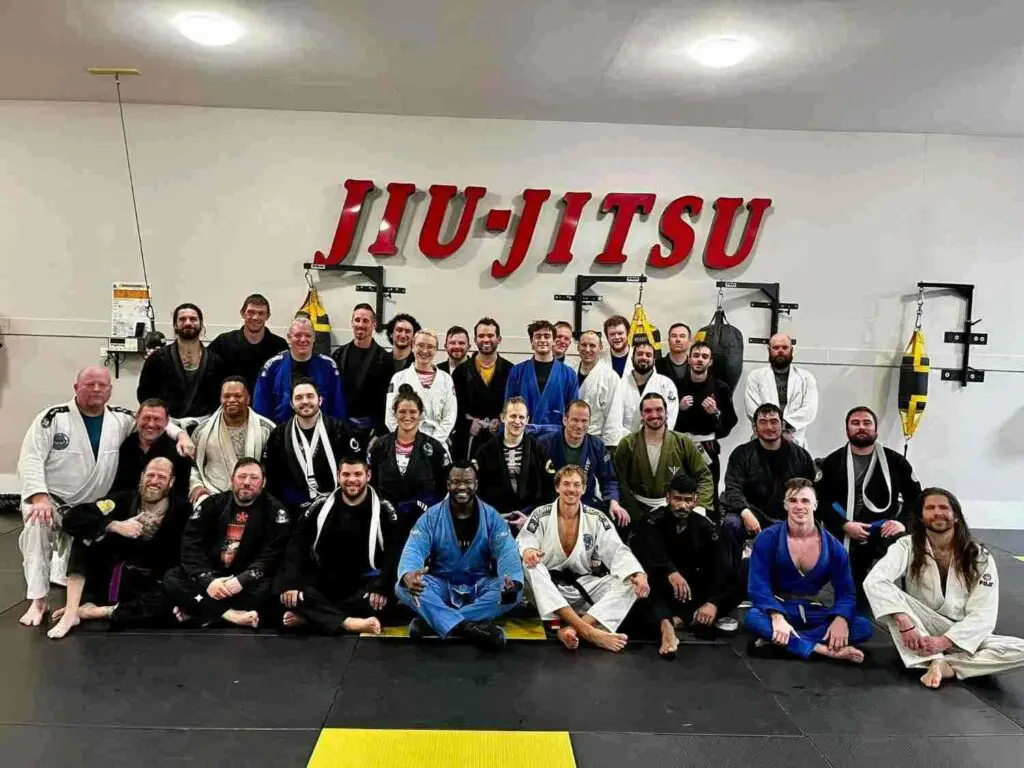 group of students showing confidence for adult martial arts classes